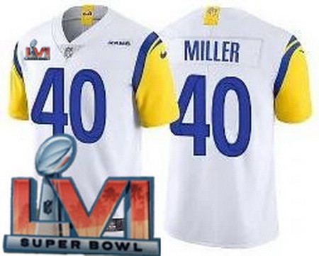 Nike Rams Men & Women & Youth 40 Von Miller Limited White Alternate 2022 Super Bowl LVI Bound Vapor Jersey,We sell and wholesale Nike Rams Men & Women & Youth 40 Von Miller Limited White Alternate 2022 Super Bowl LVI Bound Vapor Jersey on line form chian!